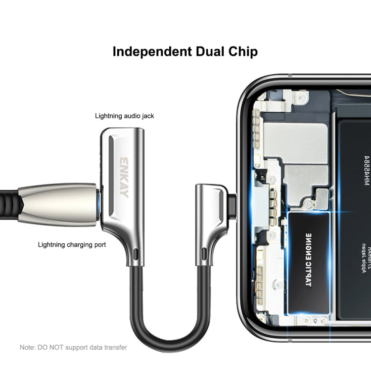 ENKAY ENK-AT102 Bộ chuyển đổi bộ sạc 8 Pin + âm thanh 8 Pin, bộ chuyển đổi hợp kim kẽm, sạc 8 Pin + âm thanh 8 Pin