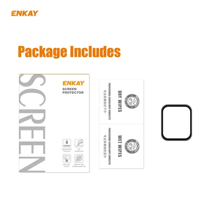 Miếng dán màn hình HD PET cong 3D uốn nóng bảo vệ toàn màn hình ENKAY Hat-Prince cho Apple Watch Series 6/5/4/SE 44mm