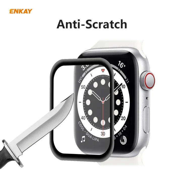 5 cái ENKAY Hat-Prince 3D Kính cường lực bảo vệ màn hình HD viền mềm PC toàn màn hình + PMMA, Dành cho Apple Watch 6/5/4/SE 44mm, Dành cho Apple Watch 6/5/4/SE 40mm