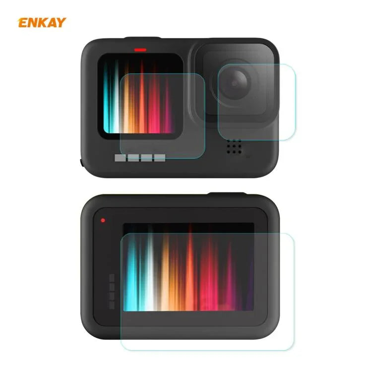 Kính cường lực bảo vệ ống kính và màn hình 3 trong 1 ENKAY Hat-Prince 0.2mm 9H 2.15D cho GoPro HERO9