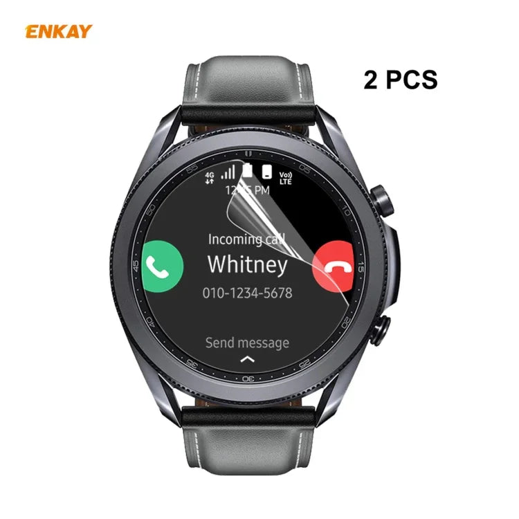 2 miếng dán màn hình PET HD trong suốt ENKAY Hat-Prince, dành cho Samsung Galaxy Watch3 45mm, dành cho Samsung Galaxy Watch3 41mm