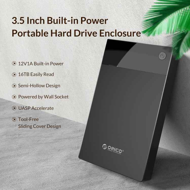 Vỏ ổ cứng di động ORICO 3599U3 cho ổ 2.5 / 3.5 inch, phích cắm EU, phích cắm EU