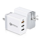 Bộ sạc nhanh di động SDC-30W 30W QC 3.0 USB + 2 cổng USB 2.0 2.4A cho điện thoại, máy tính bảng, PC, cắm US