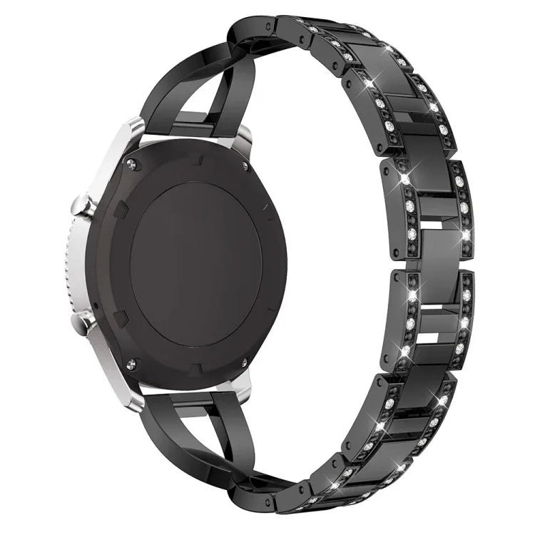 Dây đeo đồng hồ bằng thép không gỉ đính kim cương hình chữ X cho Samsung Gear S3