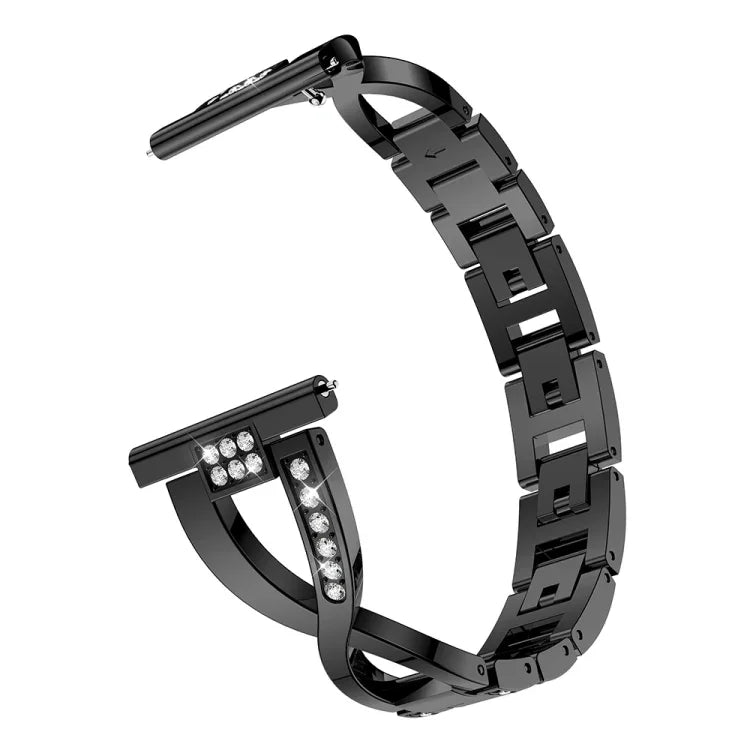 Dây đeo đồng hồ bằng thép không gỉ đính kim cương hình chữ X cho Samsung Gear S3