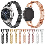 Dây đeo đồng hồ bằng thép không gỉ đính kim cương hình chữ X cho Samsung Gear S3