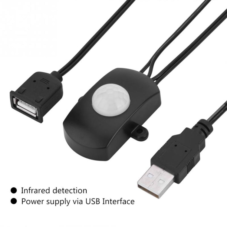 Công tắc cảm biến chuyển động hồng ngoại PIR cơ thể người DC 5V/12V/24V USB cho dải đèn LED, Màu đen, Màu trắng