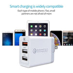 Bộ sạc nhanh đa năng 2 trong 1 SDC-30W cáp dữ liệu USB sang 8 Pin + 30W QC 3.0 USB + 2 cổng USB 2.0 2.4A cho điện thoại di động và máy tính bảng, phích cắm Mỹ, kèm cáp 8 Pin