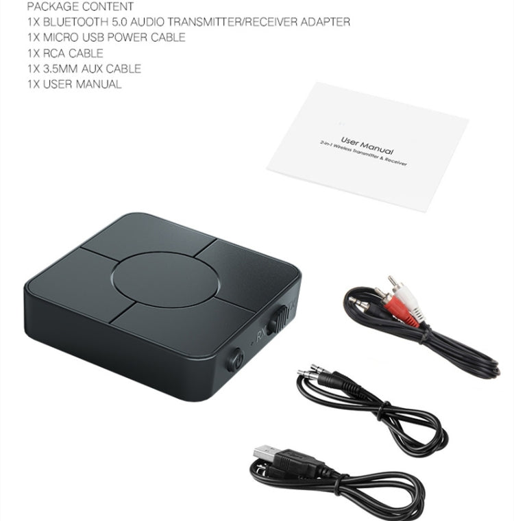 KN326 bộ thu phát âm thanh Bluetooth 5.0 hai trong một, bộ chuyển đổi Bluetooth cho gọi rảnh tay