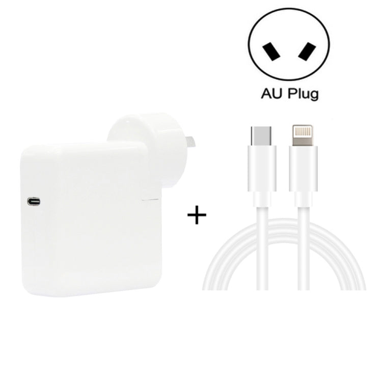 Bộ sạc du lịch 2 trong 1 PD3.0 30W USB-C / Type-C có chân rời + cáp dữ liệu sạc nhanh PD3.0 3A USB-C / Type-C sang 8 Pin, chiều dài cáp: 1m, phích cắm AU, 1m