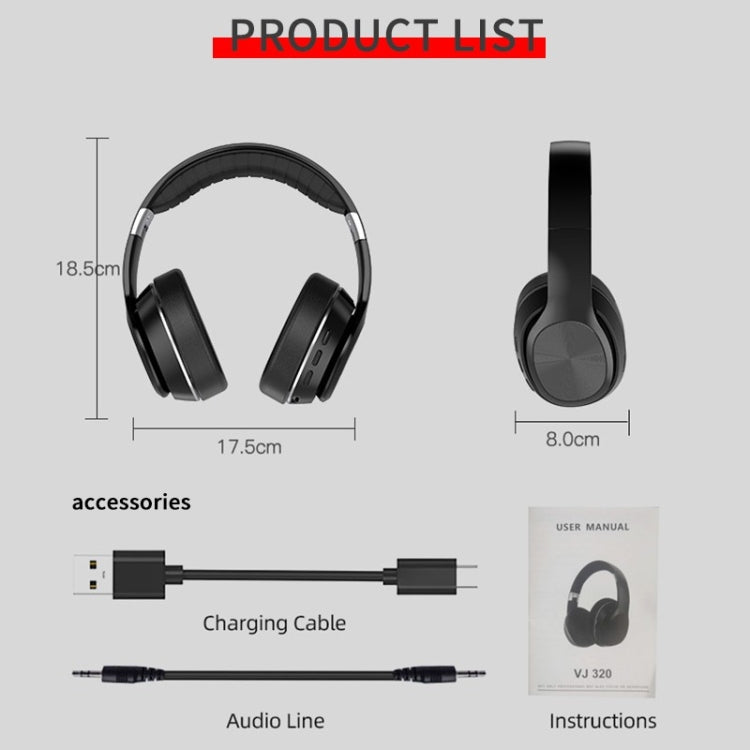 Tai nghe Bluetooth gập đeo đầu VJ320 5.0 hỗ trợ thẻ TF có mic VJ320 đen, VJ320 xanh, VJ320 đỏ, VJ320 trắng