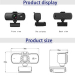 Webcam C5 4 triệu điểm ảnh tự động lấy nét 2K Full HD xoay 360 độ USB không cần driver phát trực tiếp có mic, C5