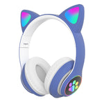Tai nghe Bluetooth TN-28 3.5mm 5.0 kết nối kép RGB tai mèo bass stereo chống ồn hỗ trợ thẻ TF có mic