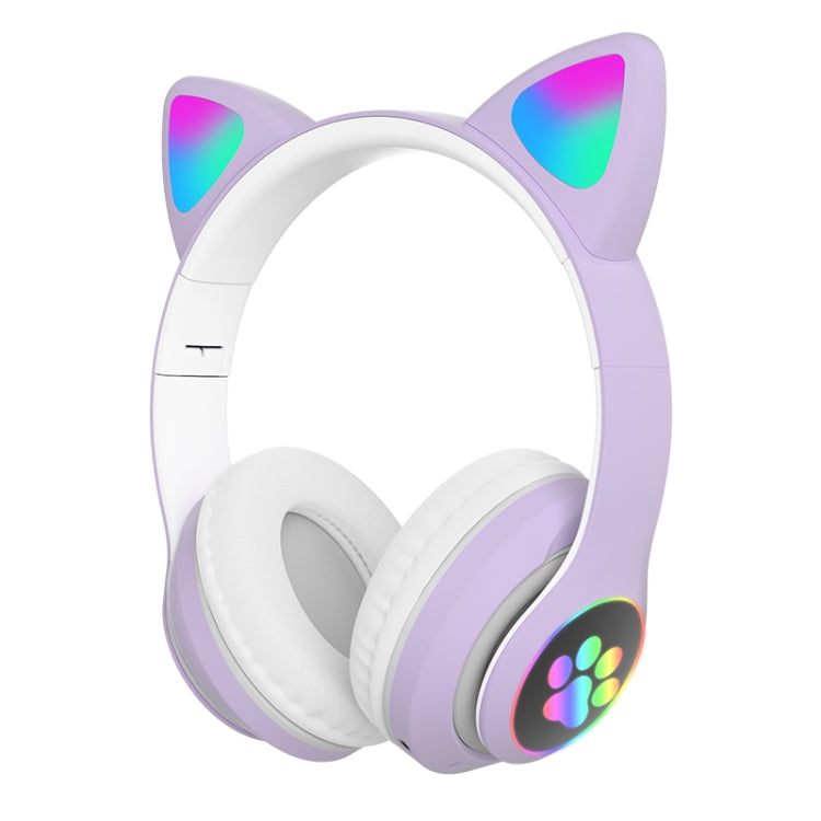 Tai nghe Bluetooth TN-28 3.5mm 5.0 kết nối kép RGB tai mèo bass stereo chống ồn hỗ trợ thẻ TF có mic