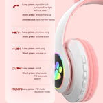 Tai nghe Bluetooth TN-28 3.5mm 5.0 kết nối kép RGB tai mèo bass stereo chống ồn hỗ trợ thẻ TF có mic