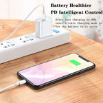 SDC-20W Bộ sạc du lịch 2 trong 1 PD 20W USB-C / Type-C + Bộ cáp dữ liệu sạc nhanh 3A PD3.0 USB-C / Type-C sang 8 Pin, Chiều dài cáp: 1m, Phích cắm US, Phích cắm EU, Phích cắm UK