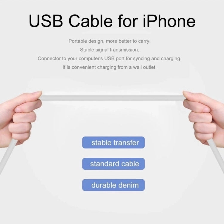 XJ-018 Cáp dữ liệu sạc nhanh USB đực sang 8 Pin đực 3A, Chiều dài: 2m, 2m