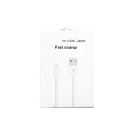 XJ-019 Cáp dữ liệu sạc nhanh giao diện USB đực sang 8 Pin đực 2.4A, Chiều dài: 3m, 8 Pin