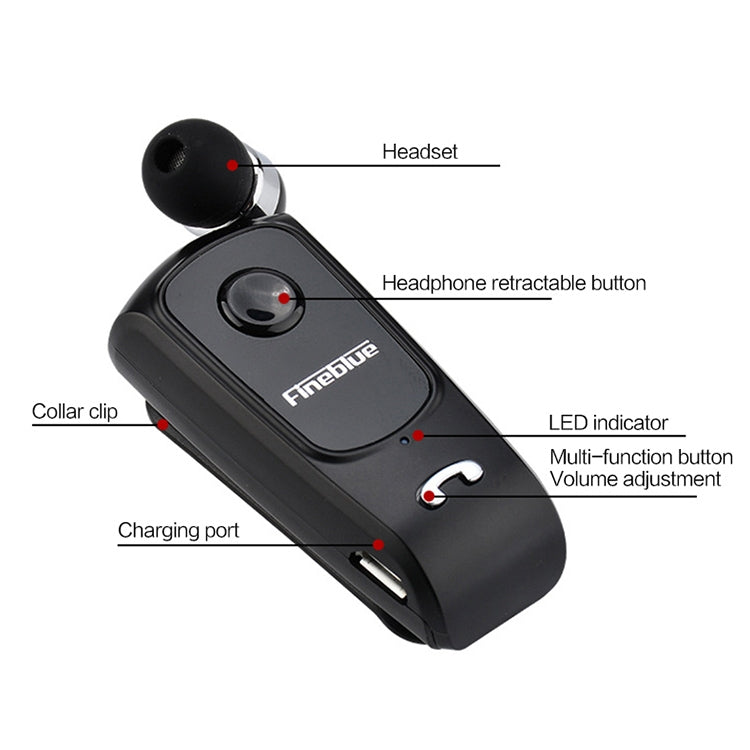Tai nghe Bluetooth chống trộm F920 CSR4.1 cáp rút, nhắc nhở rung cuộc gọi, màu đen, trắng, vàng, bạc, xám