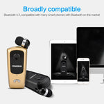 Tai nghe Bluetooth chống trộm F920 CSR4.1 cáp rút, nhắc nhở rung cuộc gọi, màu đen, trắng, vàng, bạc, xám