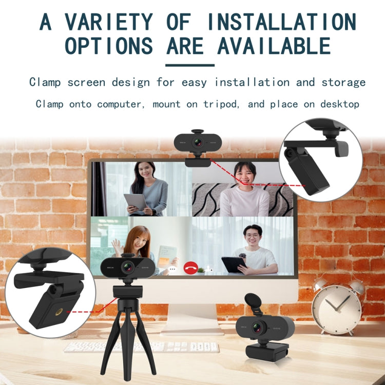 B1 Webcam HD 1080P độ phân giải 2K 4 triệu điểm ảnh xoay 360 độ với Mic & Chân đế