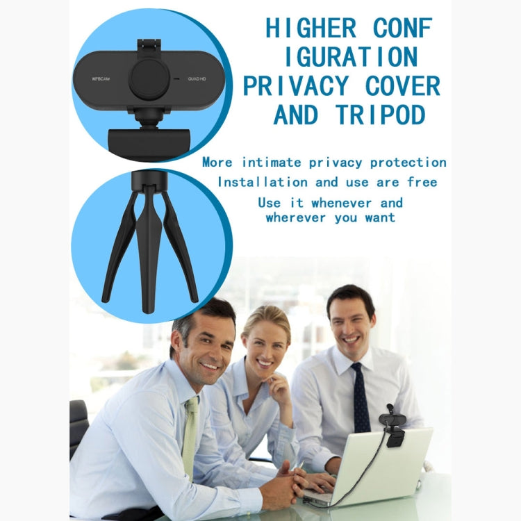 B1 Webcam HD 1080P độ phân giải 2K 4 triệu điểm ảnh xoay 360 độ với Mic & Chân đế