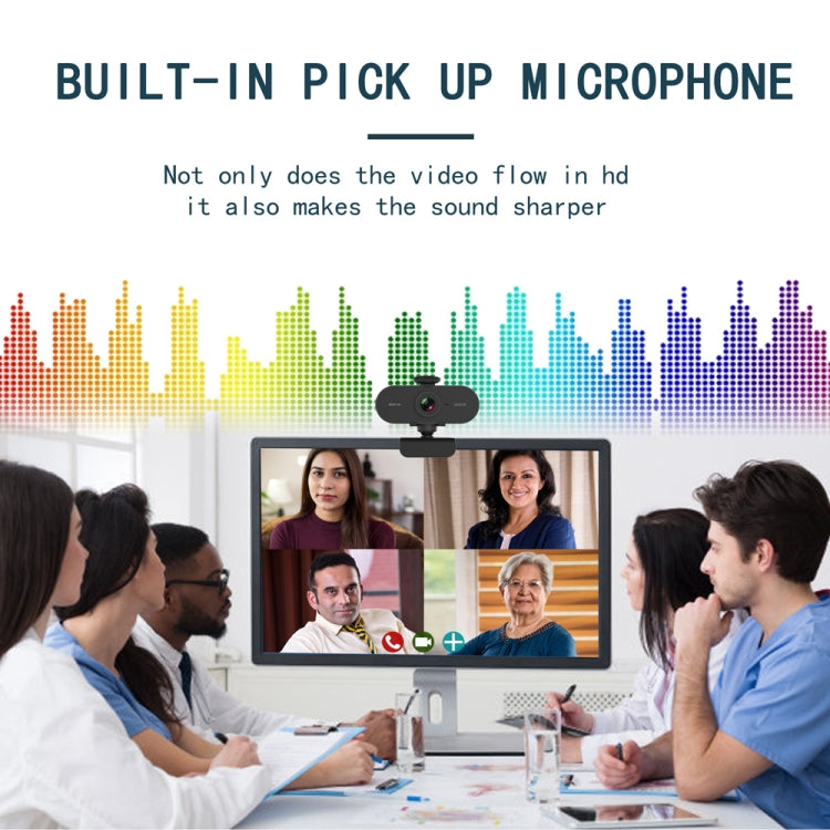 B1 Webcam HD 1080P độ phân giải 2K 4 triệu điểm ảnh xoay 360 độ với Mic & Chân đế