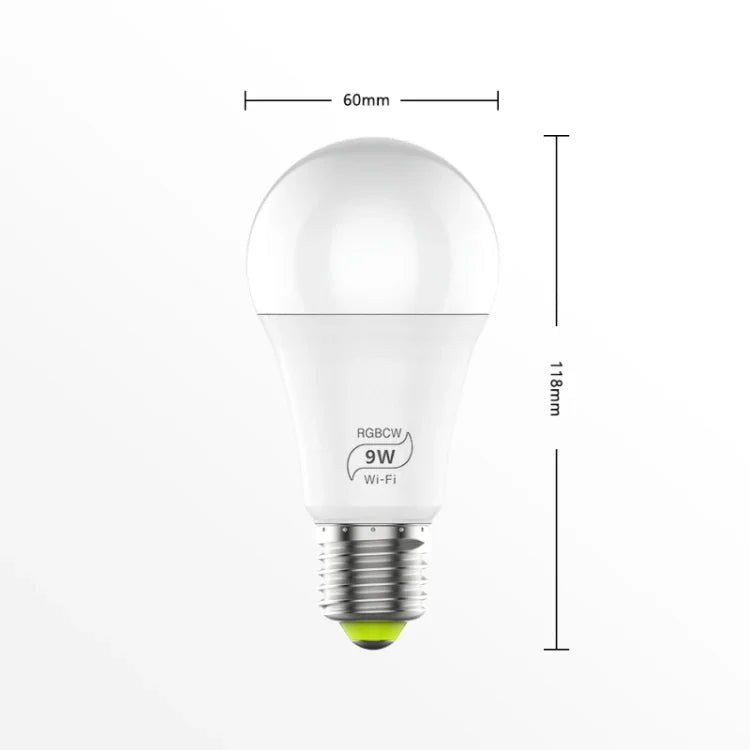 Bóng đèn thông minh LED 9W E27 RGBCW WIFI, ánh sáng tự động không dây cho nhà thông minh, 220V