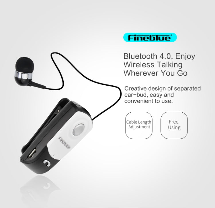 Tai nghe Bluetooth chống trộm F960 CSR4.1 cáp rút, nhắc nhở rung cuộc gọi, màu đen, trắng, bạc