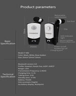 Tai nghe Bluetooth chống trộm F960 CSR4.1 cáp rút, nhắc nhở rung cuộc gọi, màu đen, trắng, bạc