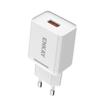 ENKAY Mũ-Prince T006-1 Bộ chuyển đổi nguồn sạc nhanh USB QC 3.0 18W cho du lịch, phích cắm EU
