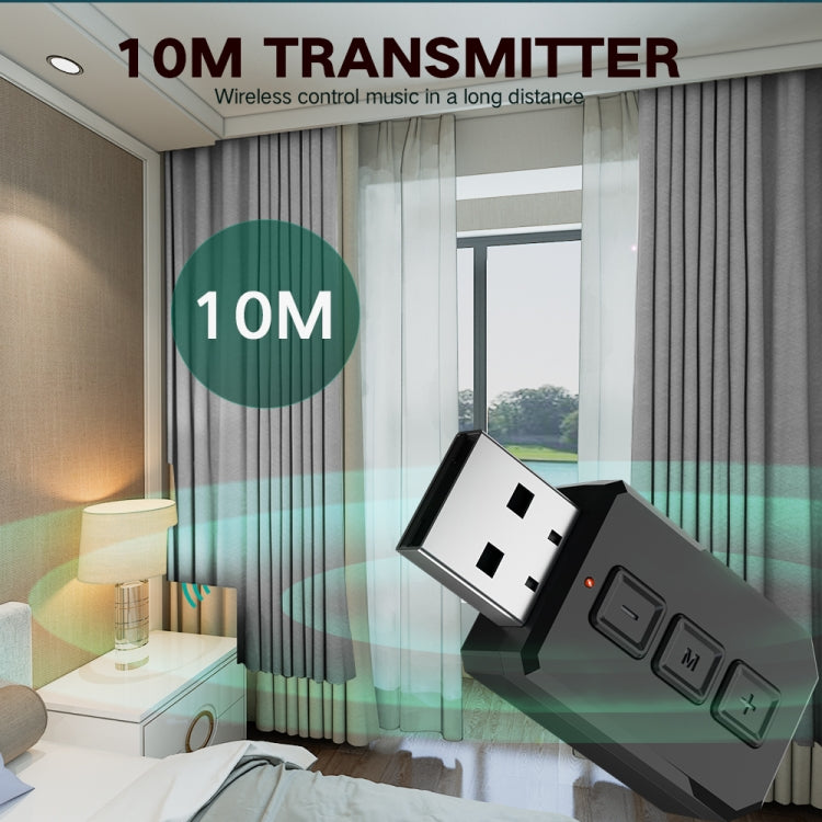 RT02 bộ chuyển đổi âm thanh Bluetooth USB nhận và phát 2 trong 1 Bluetooth 5.0 gọi rảnh tay, bộ thu Bluetooth cho xe hơi