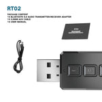 RT02 bộ chuyển đổi âm thanh Bluetooth USB nhận và phát 2 trong 1 Bluetooth 5.0 gọi rảnh tay, bộ thu Bluetooth cho xe hơi