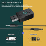 RT02 bộ chuyển đổi âm thanh Bluetooth USB nhận và phát 2 trong 1 Bluetooth 5.0 gọi rảnh tay, bộ thu Bluetooth cho xe hơi