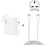 Bộ sạc laptop PD USB-C / Type-C 96W PD-96W + Cáp sạc nhanh USB-C / Type-C 5A dài 2m cho MacBook Pro, Phích cắm EU, Phích cắm Mỹ, Phích cắm Anh