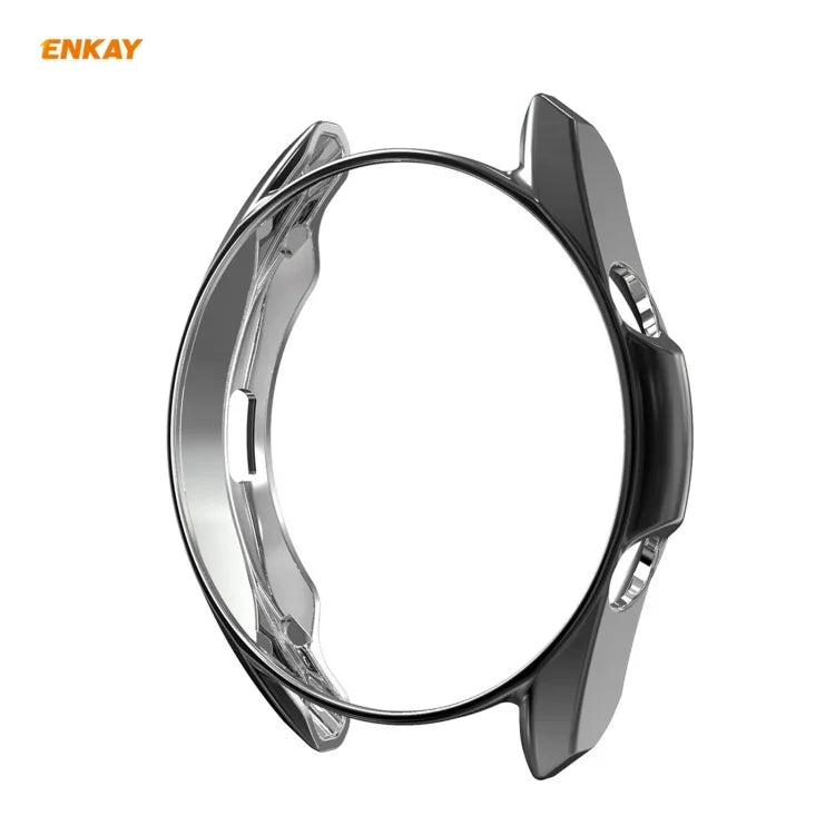 Bộ 2 trong 1 Ốp TPU mềm mạ điện + Miếng dán kính cường lực 0.2mm 9H 2.15D cạnh cong ENKAY Hat-Prince, dành cho Samsung Galaxy Watch 3 45mm