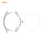 Bộ 2 trong 1 Ốp TPU mềm trong suốt + Miếng dán kính cường lực 0.2mm 9H 2.15D cạnh cong ENKAY Hat-Prince, dành cho Samsung Galaxy Watch 3 45mm