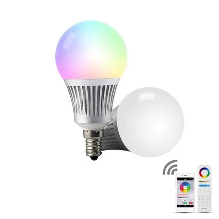 FUT013 bóng đèn LED 5W E14 RGB + CCT, AC100~240V, điều khiển từ xa WiFi 2.4g, có thể điều chỉnh độ mờ