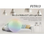 FUT013 bóng đèn LED 5W E14 RGB + CCT, AC100~240V, điều khiển từ xa WiFi 2.4g, có thể điều chỉnh độ mờ