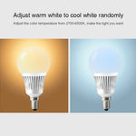 FUT013 bóng đèn LED 5W E14 RGB + CCT, AC100~240V, điều khiển từ xa WiFi 2.4g, có thể điều chỉnh độ mờ
