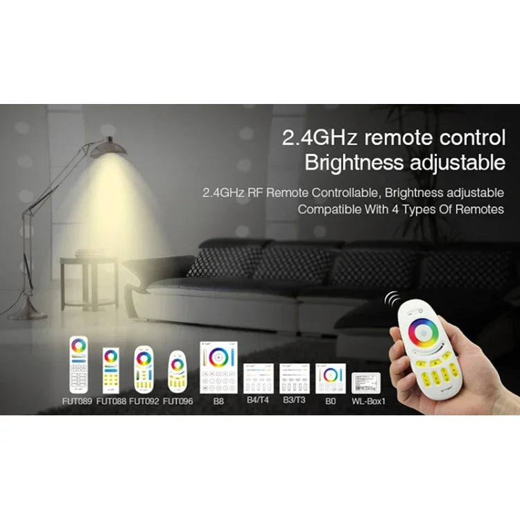 FUT013 bóng đèn LED 5W E14 RGB + CCT, AC100~240V, điều khiển từ xa WiFi 2.4g, có thể điều chỉnh độ mờ