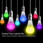 FUT012 bóng đèn LED E27 9W RGB + CCT, 100V-240V, điều khiển từ xa đa màu, bóng đèn thông minh WiFi 2.4G không dây