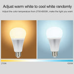 FUT012 bóng đèn LED E27 9W RGB + CCT, 100V-240V, điều khiển từ xa đa màu, bóng đèn thông minh WiFi 2.4G không dây
