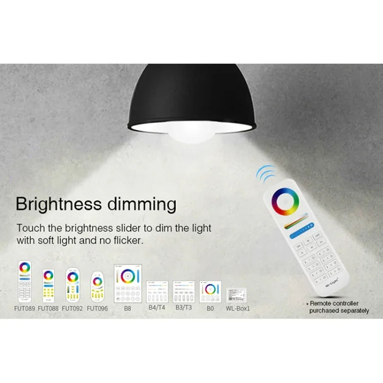 FUT012 bóng đèn LED E27 9W RGB + CCT, 100V-240V, điều khiển từ xa đa màu, bóng đèn thông minh WiFi 2.4G không dây