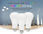 FUT105 bóng đèn LED 12W RGB + CCT E27, đèn trong nhà, điều khiển từ xa 2.4G qua ứng dụng điện thoại thông minh, phòng ngủ, phòng khách, AC100~240V