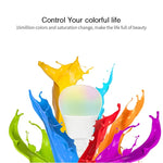 FUT105 bóng đèn LED 12W RGB + CCT E27, đèn trong nhà, điều khiển từ xa 2.4G qua ứng dụng điện thoại thông minh, phòng ngủ, phòng khách, AC100~240V