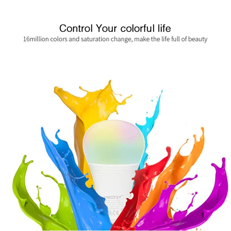 FUT105 bóng đèn LED 12W RGB + CCT E27, đèn trong nhà, điều khiển từ xa 2.4G qua ứng dụng điện thoại thông minh, phòng ngủ, phòng khách, AC100~240V