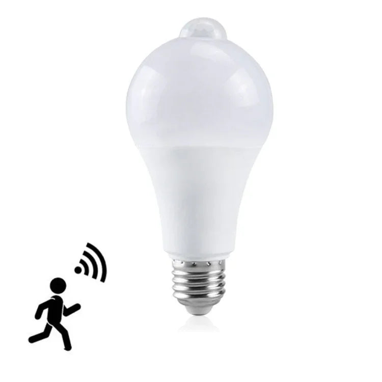 Đèn LED cảm biến chuyển động chống nước, cảm biến hồng ngoại, bóng đèn cảm biến E27 ánh sáng trắng