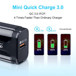 LZ-023 Bộ sạc du lịch USB QC3.0 18W + Cáp dữ liệu USB sang Type-C 3A, Phích cắm US, Cáp dữ liệu Type-C, Phích cắm US