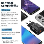 LZ-023 Bộ sạc du lịch USB QC 3.0 18W + Cáp dữ liệu USB sang Micro USB 3A, Phích cắm US, Cáp dữ liệu Micro USB, Phích cắm US